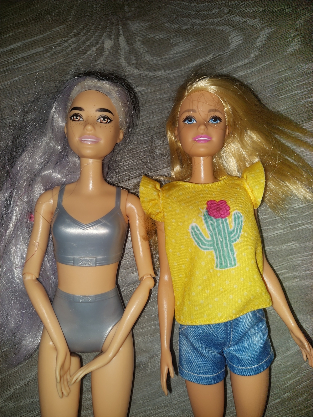 Lot 2 Barbie ARTICULATED JOINTED CUTIE REVEAL" Silver Purp & 2019 Hugs N Horses